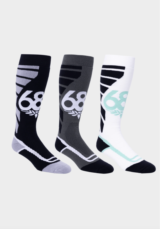 686 Strike Sock 3-Pack black white cypress  686 Strike Sock 3-Pack black white cypress