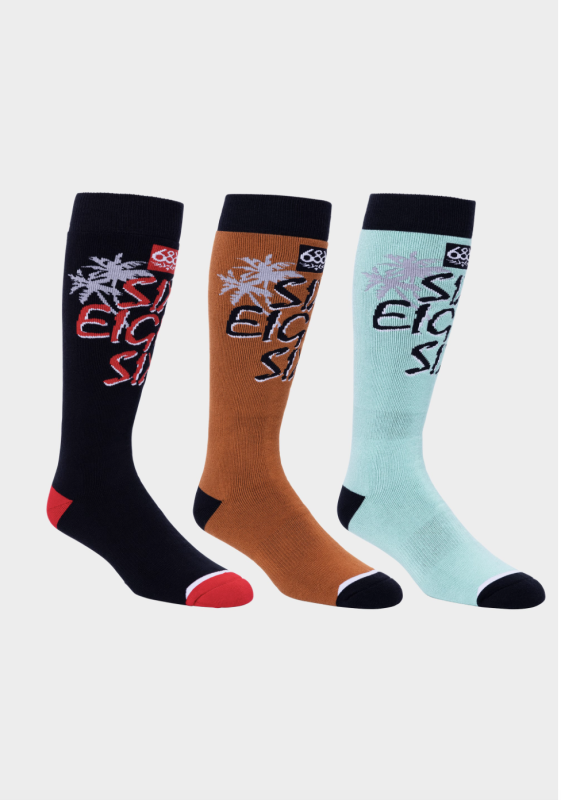 Носки для зимних видов спорта 686 Vibes Sock 3-Pack Assorted Носки для зимних видов спорта 686 Vibes Sock 3-Pack Assorted