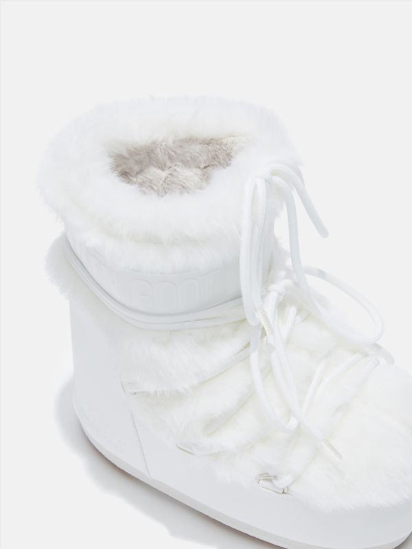 Низкие мунбуты Tecnica Moon Boot Icon low faux fur optical white