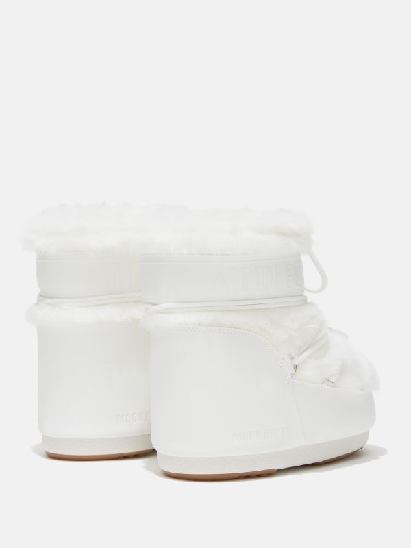 Низкие мунбуты Tecnica Moon Boot Icon low faux fur optical white