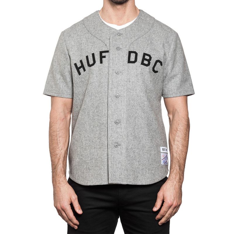 Джерси HUF SF Captain's baseball jersey gray wool