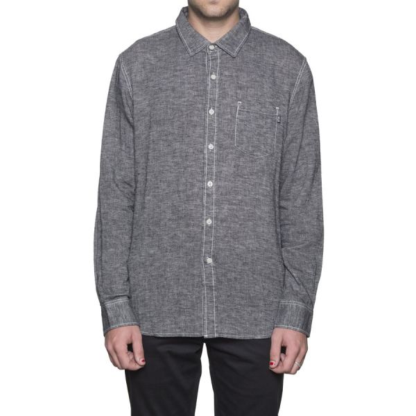 Shirt HUF Course L/S Chambray black Shirt HUF Course L/S Chambray black
