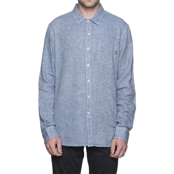 Shirt HUF Course L/S Chambray blue Shirt HUF Course L/S Chambray blue