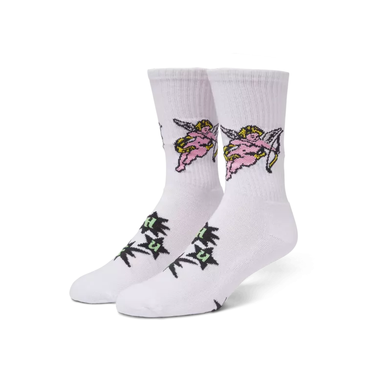 HUF SP25 Cupid crew sock white