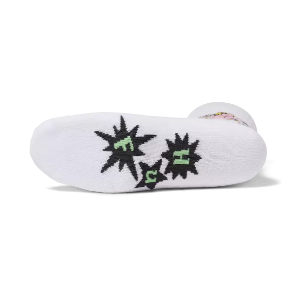 HUF SP25 Cupid crew sock white