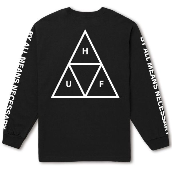 Лонгслив HUF Essentials Triple Triangle ls tee black