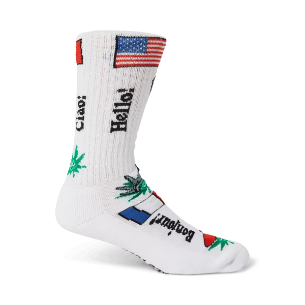 Носки HUF FA25 Green Buddy Tourist white
