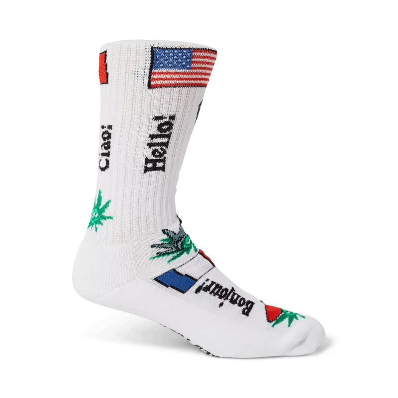 Носки HUF FA25 Green Buddy Tourist white