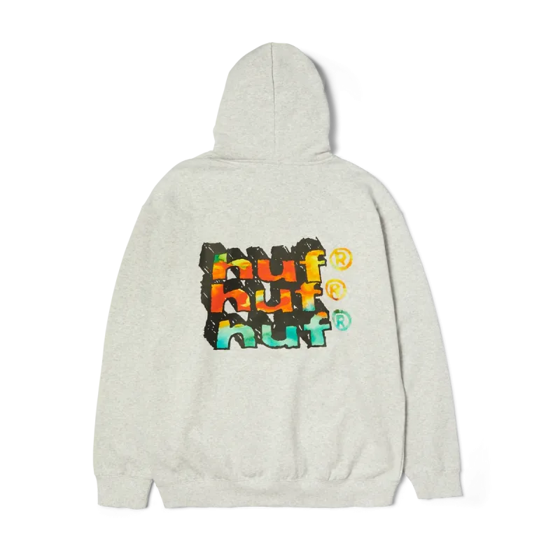 Худі HUF SU26 Hand Stacked heather grey