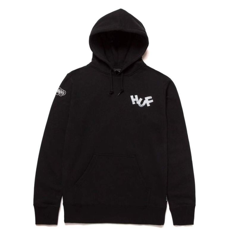 Hoodie HUF SP21 Haze brush black