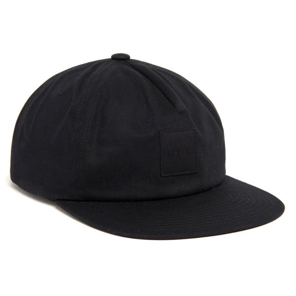 Кепка HUF FA22 Essentials box logo snapback black mono Кепка HUF FA22 Essentials box logo snapback black mono