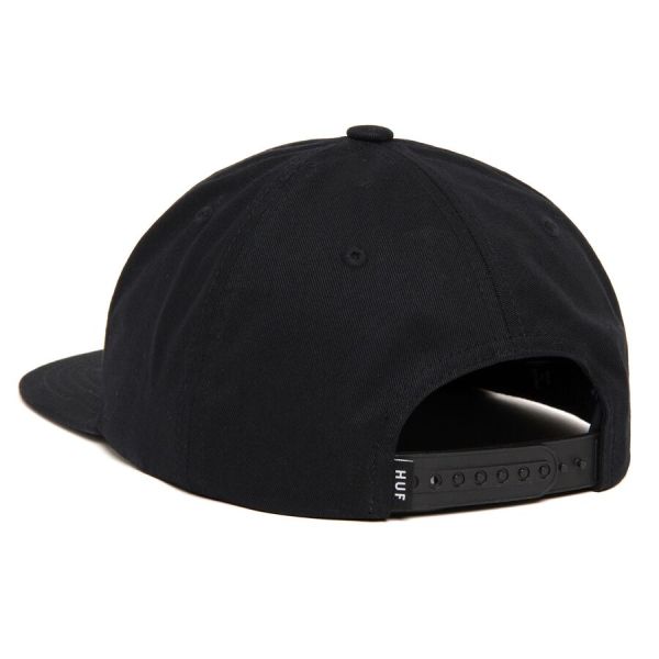 HUF FA22 Essentials box logo snapback black mono