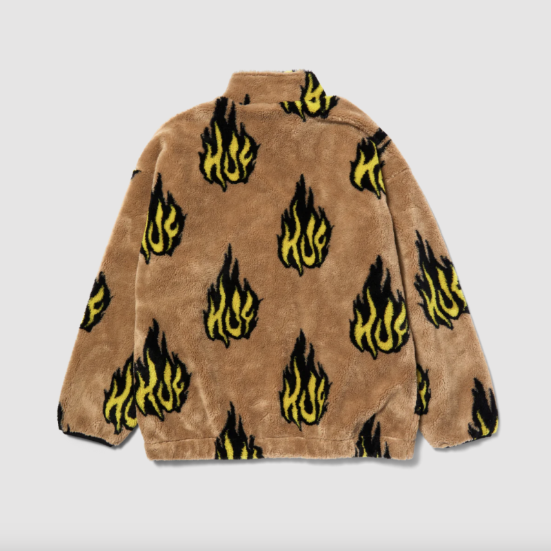 Кофта HUF FA23 Flamin' zip sherpa fleece oatmeal