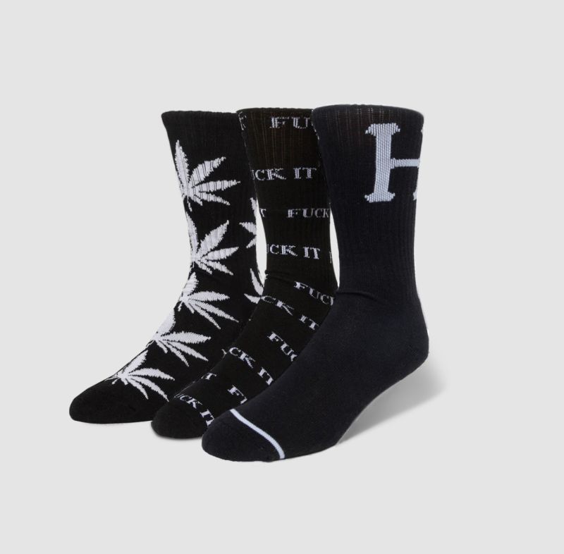 HUF SU23 Variety 3 pack sock black/white