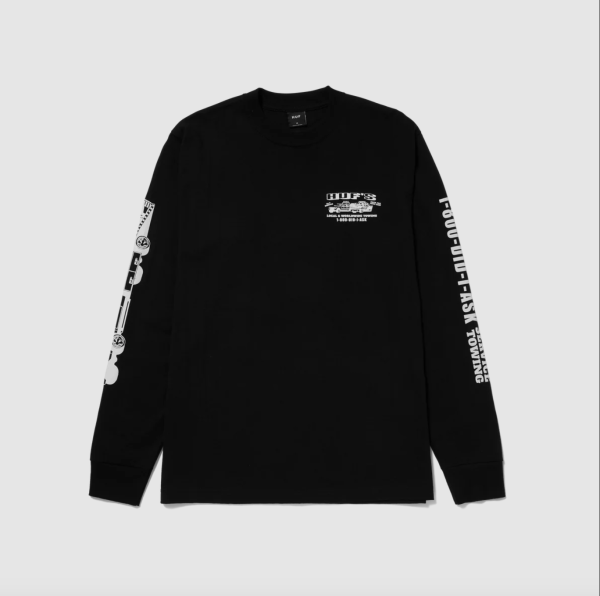 Лонгслив HUF SU24 Worldwide Towing LS tee black Лонгслив HUF SU24 Worldwide Towing LS tee black