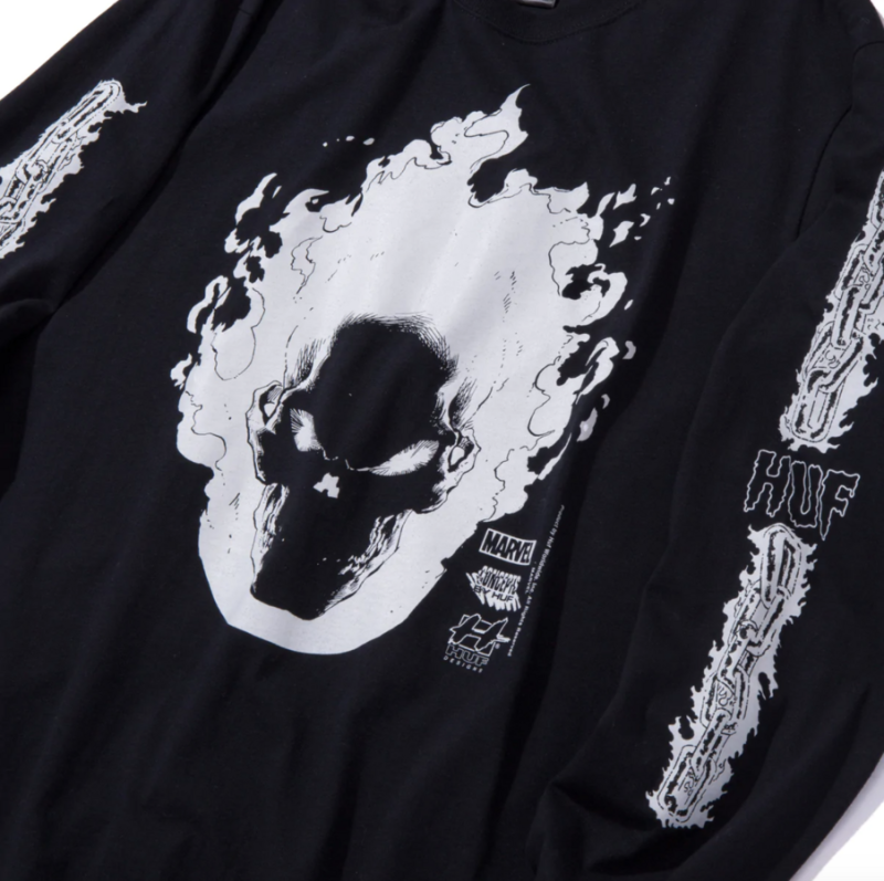Longsleeve HUF X Marvel SU22 Ghost rider ls black