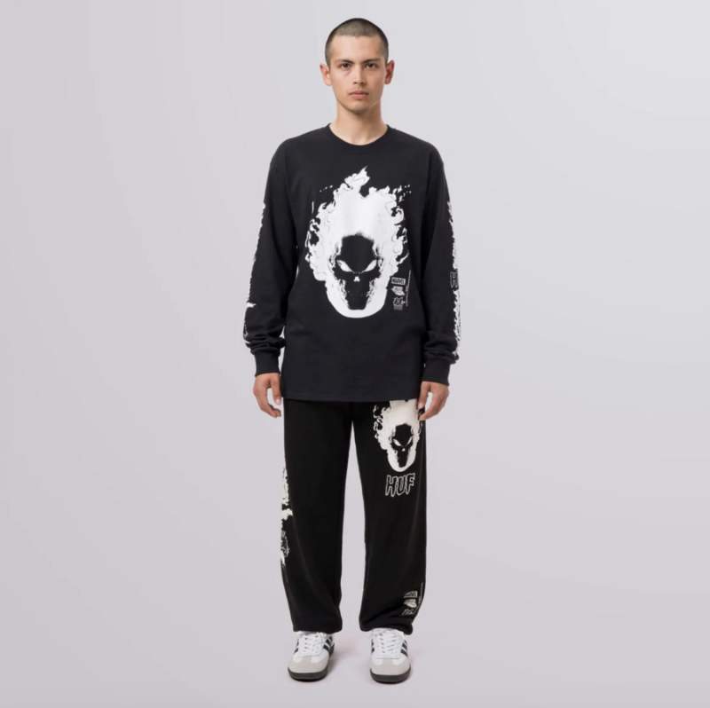 Longsleeve HUF X Marvel SU22 Ghost rider ls black