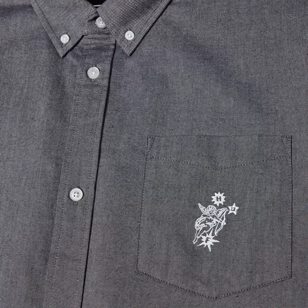 Рубашка HUF SP25 Icarus Oxford shirt washed black Рубашка HUF SP25 Icarus Oxford shirt washed black