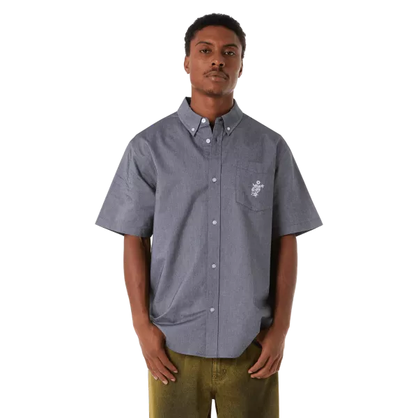 Рубашка HUF SP25 Icarus Oxford shirt washed black Рубашка HUF SP25 Icarus Oxford shirt washed black