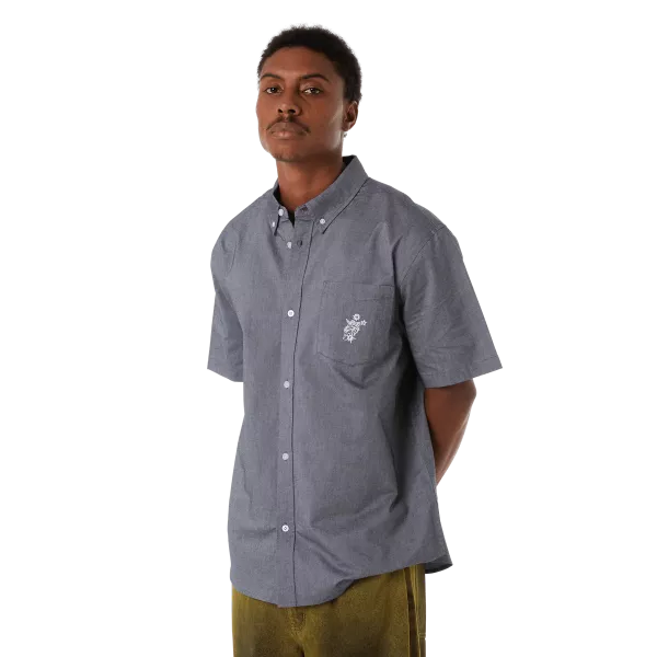 Рубашка HUF SP25 Icarus Oxford shirt washed black Рубашка HUF SP25 Icarus Oxford shirt washed black