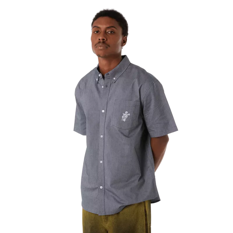 Рубашка HUF SP25 Icarus Oxford shirt washed black Рубашка HUF SP25 Icarus Oxford shirt washed black