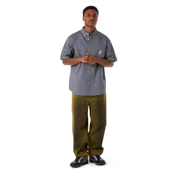 Рубашка HUF SP25 Icarus Oxford shirt washed black Рубашка HUF SP25 Icarus Oxford shirt washed black