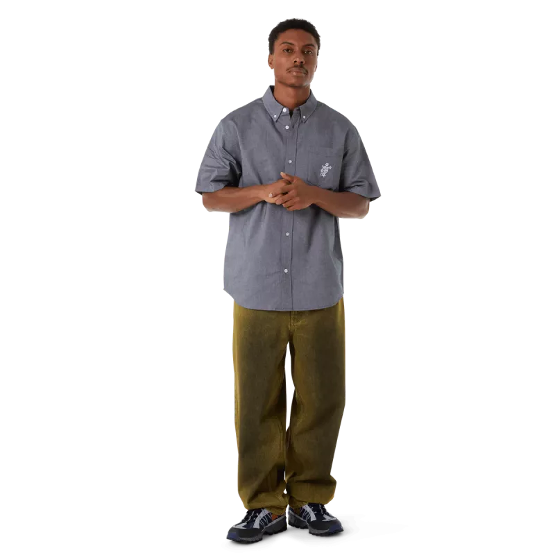 Рубашка HUF SP25 Icarus Oxford shirt washed black Рубашка HUF SP25 Icarus Oxford shirt washed black