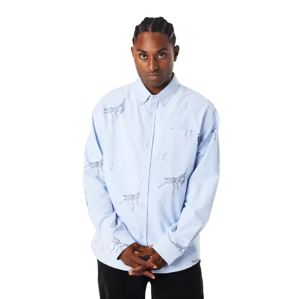 HUF HO24 Mantis Oxford shirt blue HUF HO24 Mantis Oxford shirt blue