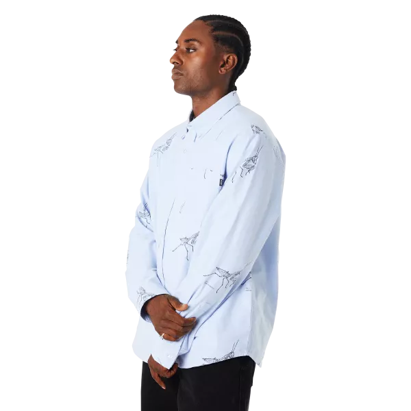 HUF HO24 Mantis Oxford shirt blue HUF HO24 Mantis Oxford shirt blue