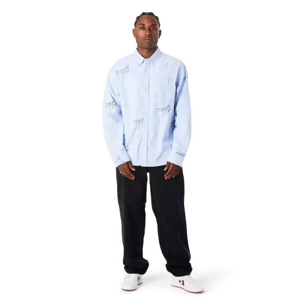 HUF HO24 Mantis Oxford shirt blue HUF HO24 Mantis Oxford shirt blue