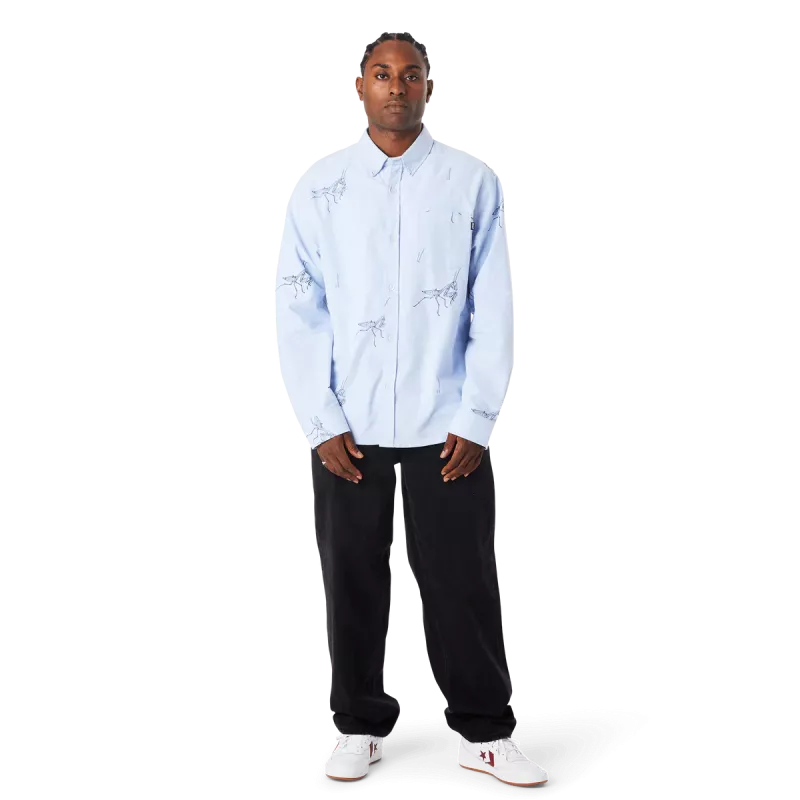 HUF HO24 Mantis Oxford shirt blue HUF HO24 Mantis Oxford shirt blue