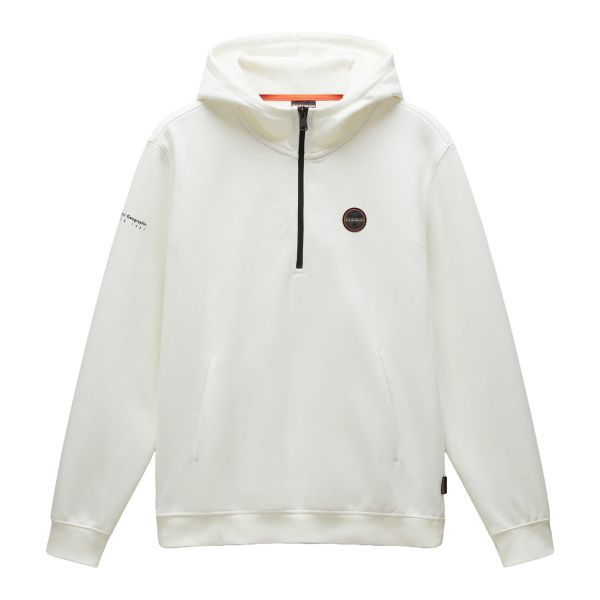 Napapijri Badge white hoodie heron Napapijri Badge white hoodie heron