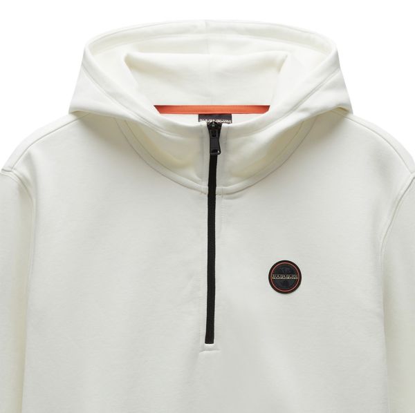Napapijri Badge white hoodie heron