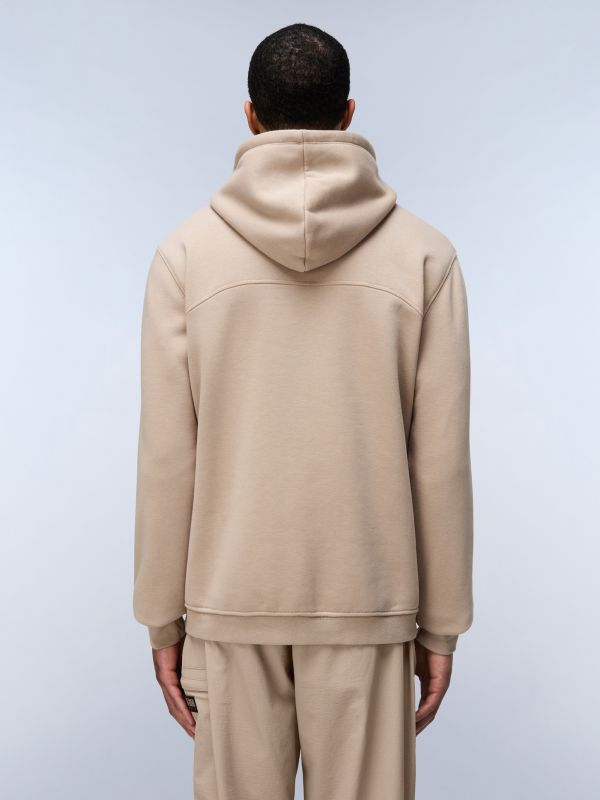 Napapijri Badge white hoodie beige rocky
