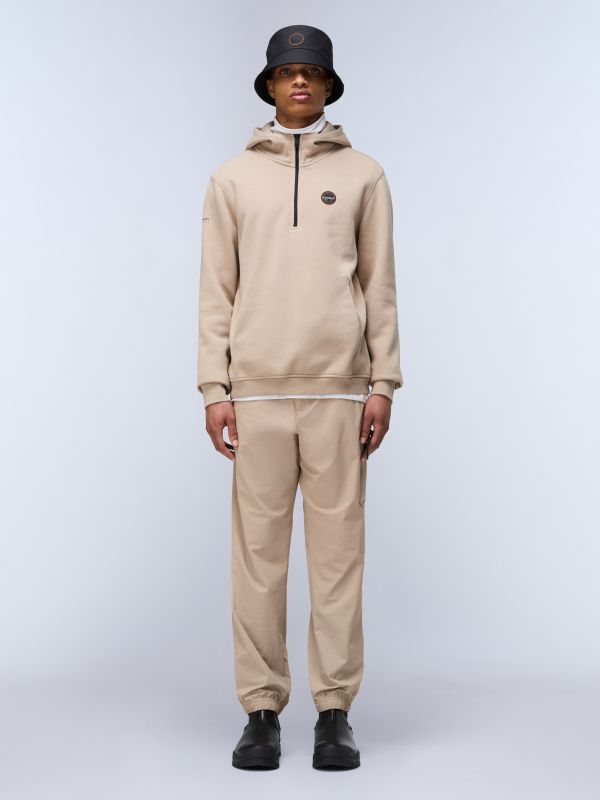Napapijri Badge white hoodie beige rocky