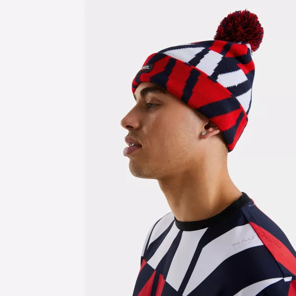 Шапка Nautica Pom pom beanie dark navy