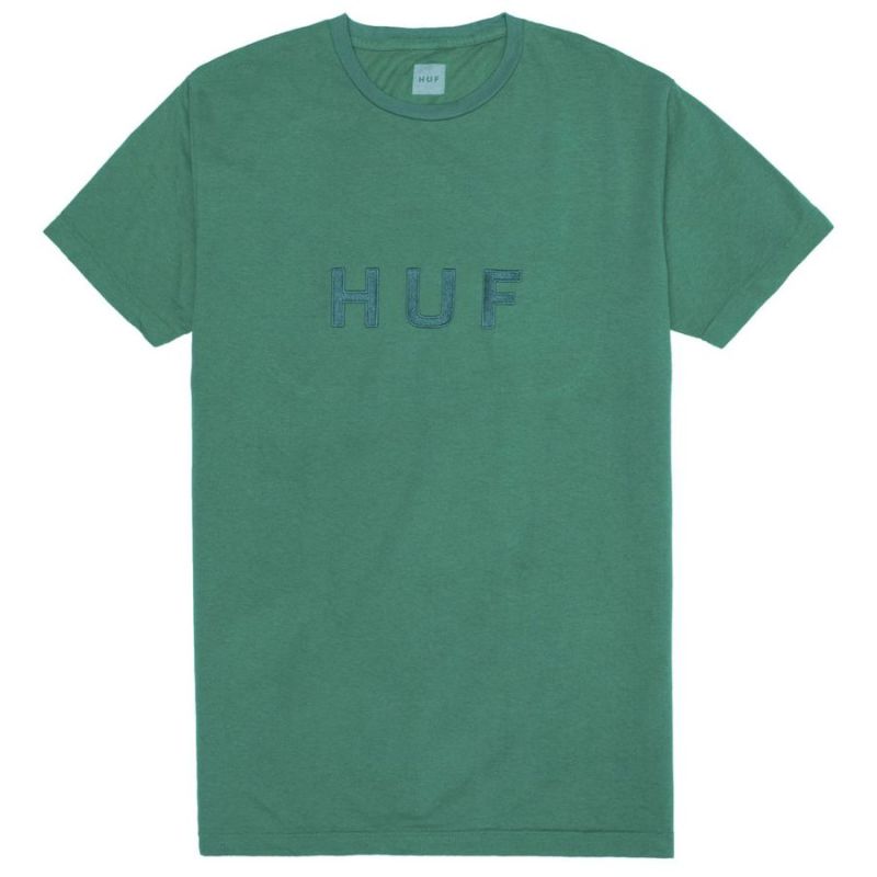HUF SP18 OG Logo over dye tee emerald