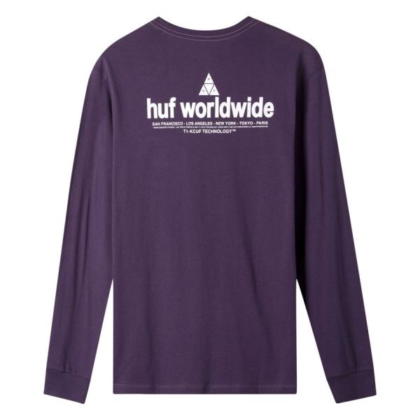 Лонгслив HUF FA19 Peak patch ls tee purple velvet