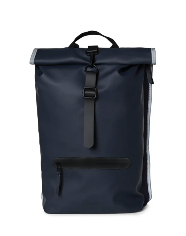 Backpack Rains Rolltop Rucksack Navy Reflective Backpack Rains Rolltop Rucksack Navy Reflective