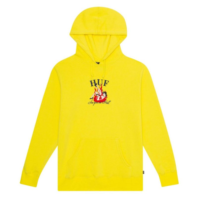 Худи HUF See you in hell blazing yellow