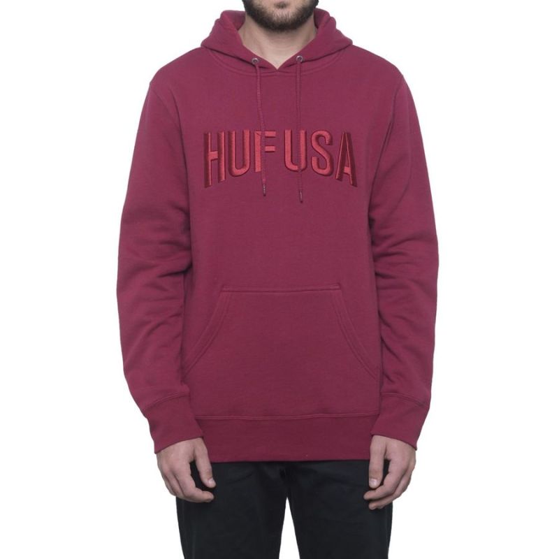 Hoodie HUF Team Logo terracota
