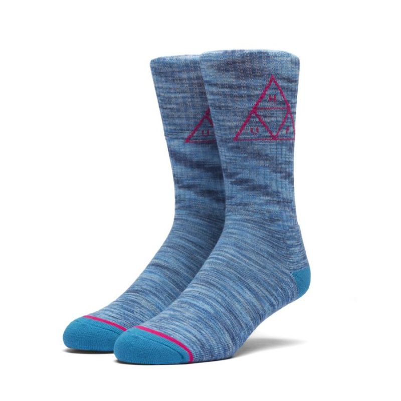 HUF Triple tri melange socks blue pink
