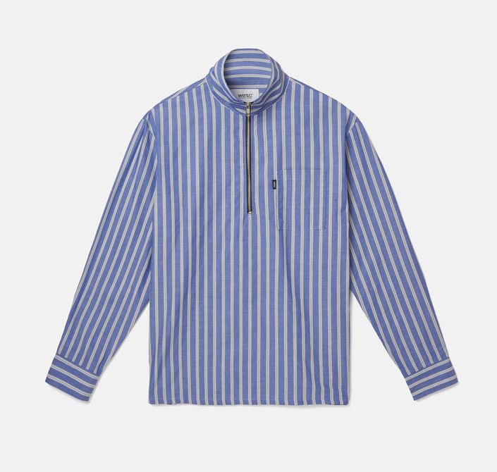 Рубашка WeSC Fall18 Banks ls shirt relaxed fit marine blue