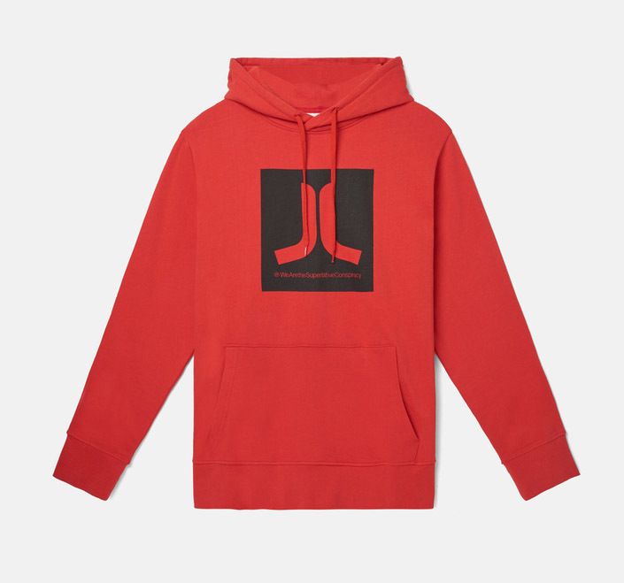 Hoodie WeSC Fall18 Box Icon flame scarlet