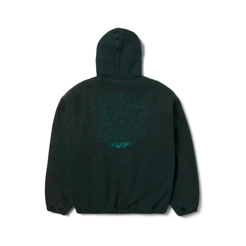 Куртка HUF HO25 What A Jungle Denim Work Jacket evergreen