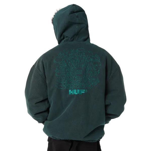 Куртка HUF HO25 What A Jungle Denim Work Jacket evergreen